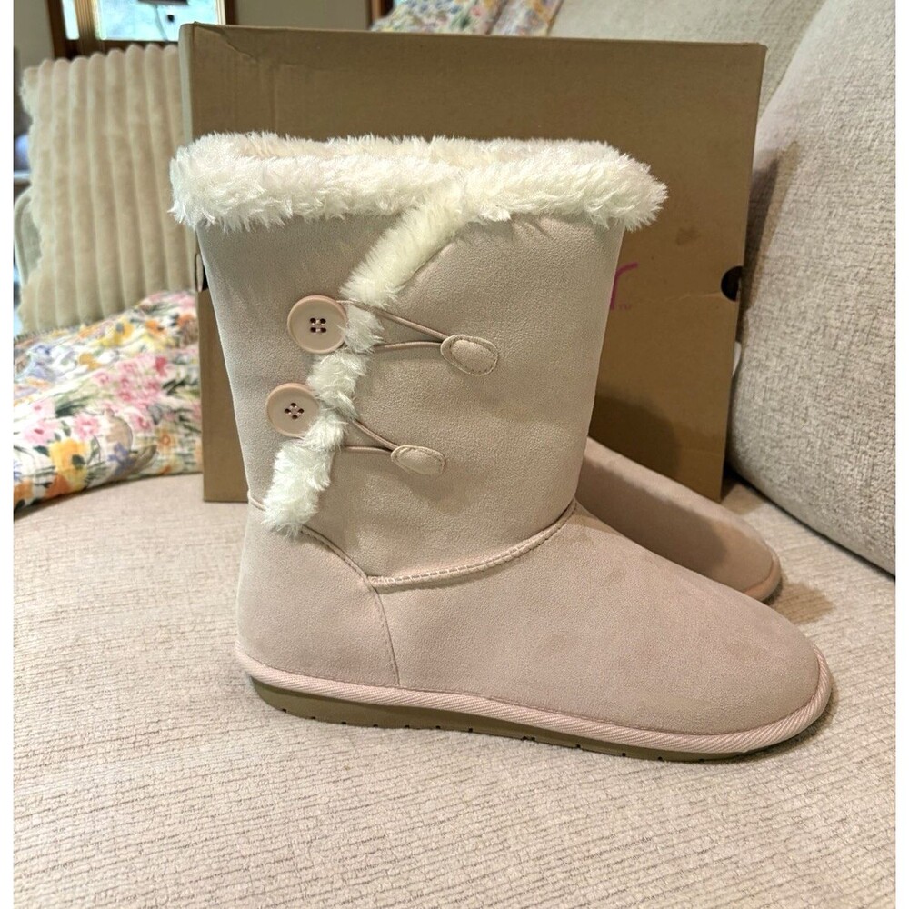 Sugar Marty Blush Color Microfiber & Faux Fur Women’s Booties Size 10M New in Bx